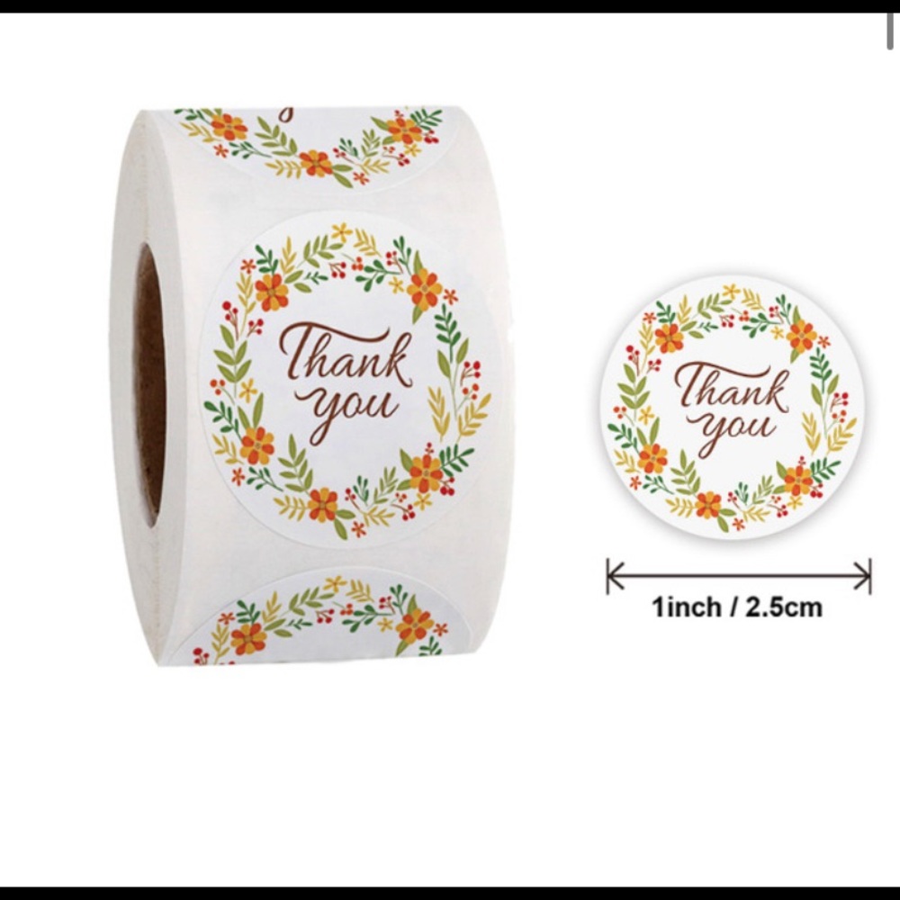 500 pcs thank you sticker roll NEW
